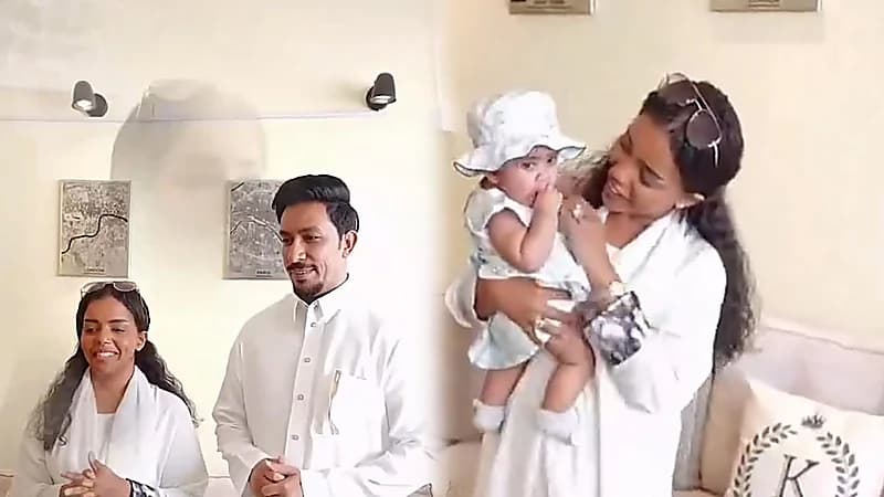 تأثر كارمن الشقردي وزوجها لحظة استلام ابنتهما بالتبني ..فيديو