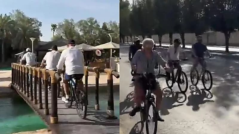 الأمير الوليد بن طلال يخطف الأنظار بجولة بالدراجة والجماهير : أبو خالد نبغى مهاجم .. فيديو