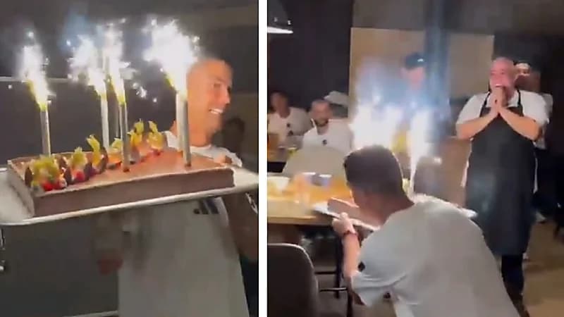 احتفال مفاجئ من رونالدو بطباخ النصر يشعل مواقع التواصل .. فيديو