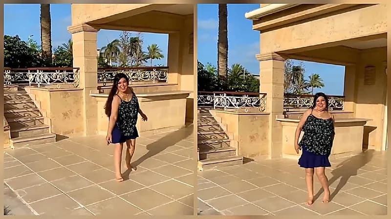 فيفي عبده تبرز رشاقتها وحيويتها في سن الـ73.. فيديو