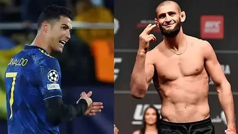 رونالدو يحتفل بفوز المصارع شيماييف بلقب UFC  .. صور