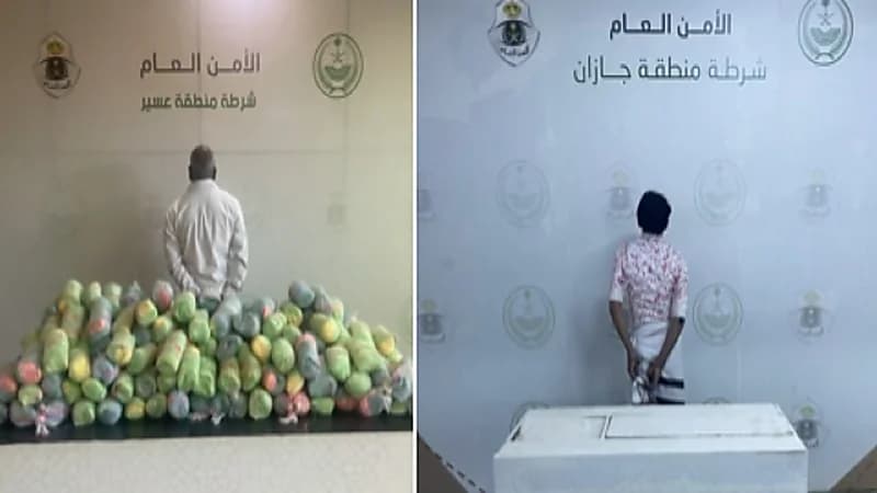 بالفيديو .. ضبط مواطنين ومقيمين تورطوا في جرائم سرقة وحيازة مواد مخدرة