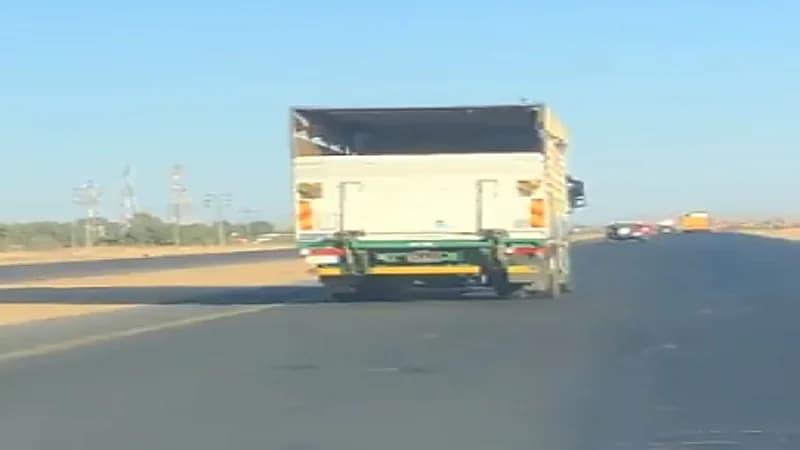 شاهد.. قائد شاحنة يقود بسرعة عالية ويعرض حياة الآخرين للخطر