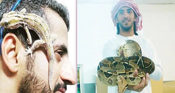 بالصور..شاب يعيش وسط الزواحف والثعابين الخطرة