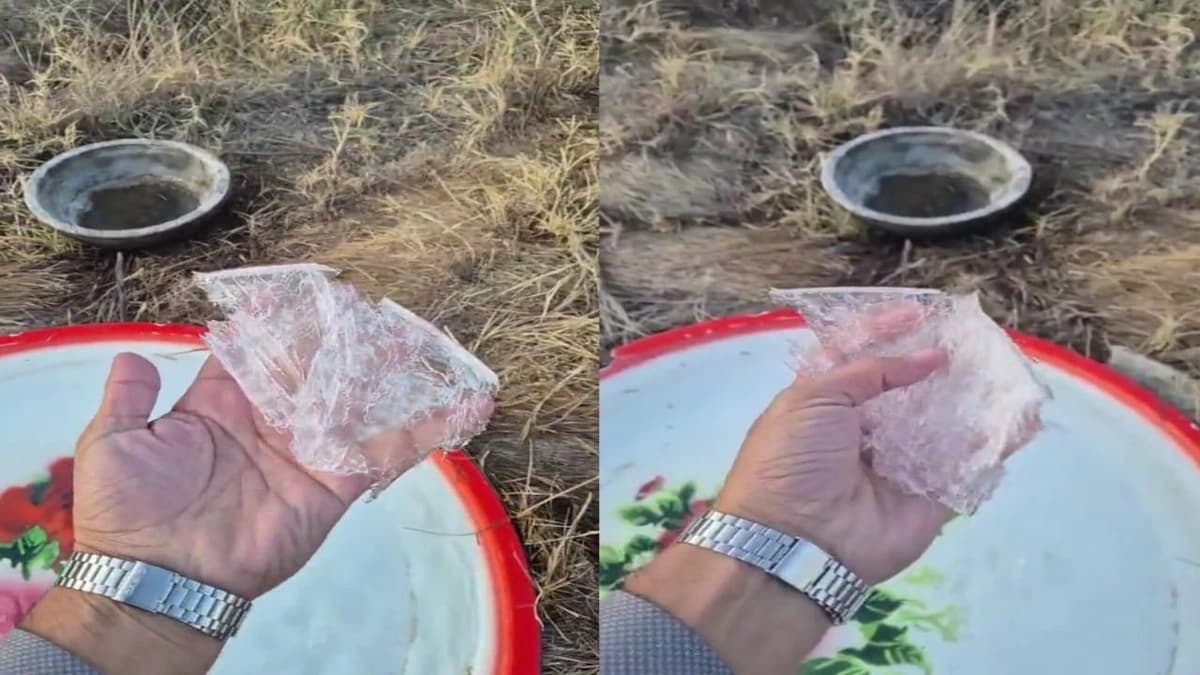 تجمد الماء بسبب أجواء بلقرن.. فيديو