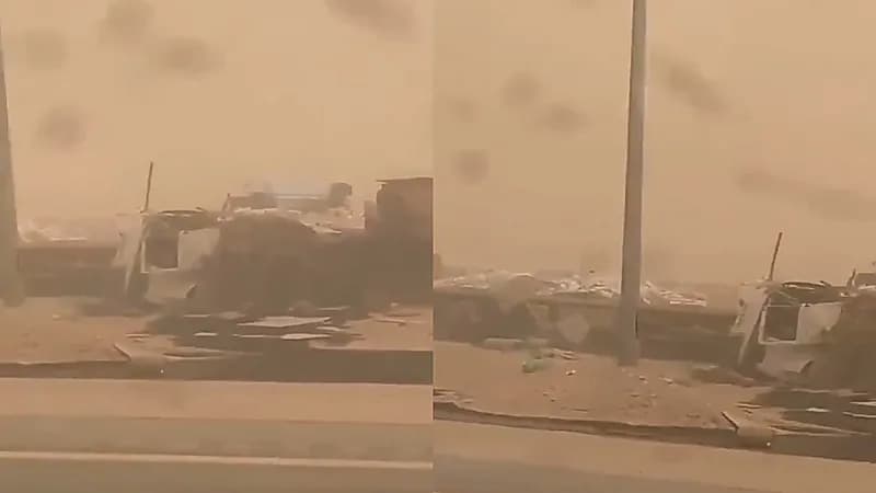 بالفيديو.. حوادث عدة بسبب الموجة الغبارية جنوب الأفلاج