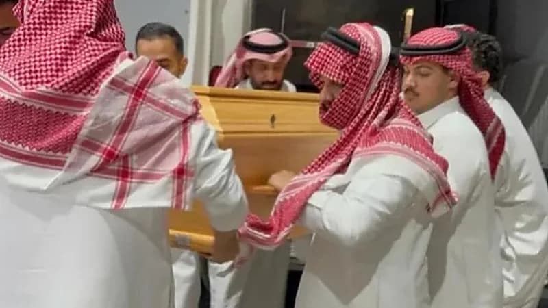 إقامة صلاة الجنازة على جثمان حسان الشهري الذي توفى غرقاً في بحيرة جنيف