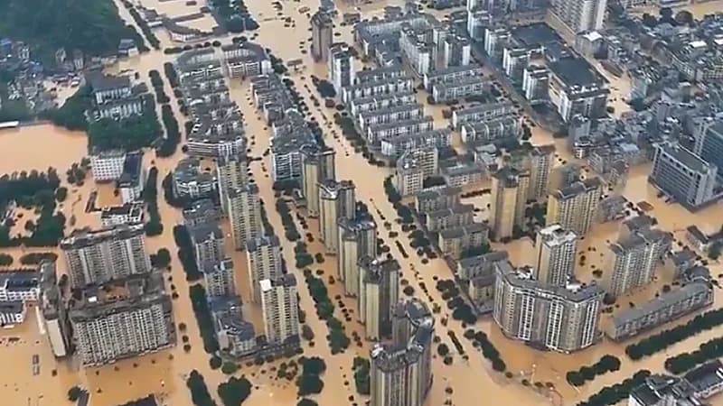 مشاهد توثق آثار الدمار الذي سببته الفيضانات في الصين.. فيديو