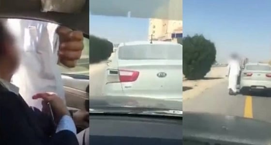 الشرطة توضح ملابسات فيديو " مشهر السكين " بطريق عام