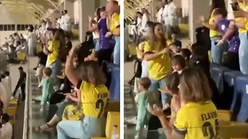 ردة فعل زوجة حارس التعاون بعد تصديه لضربة جزاء للقادسية .. فيديو