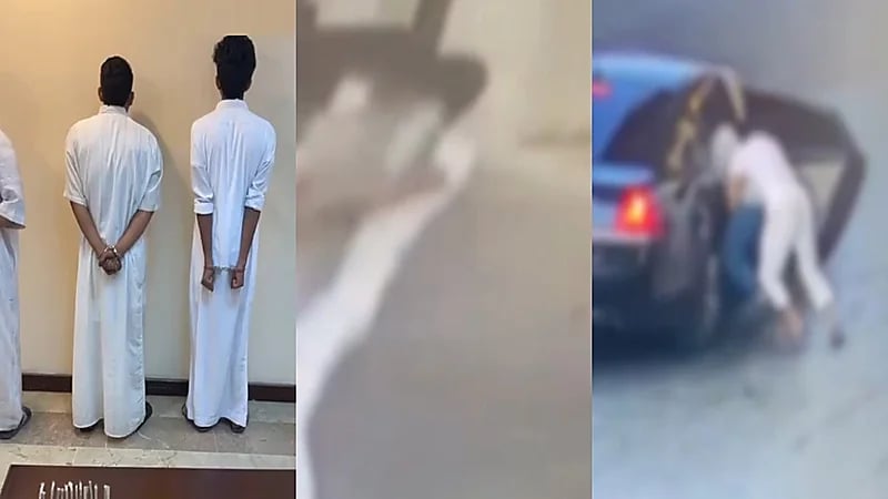 فيديو.. لحظة ضبط المتهمين بخطف عاملين من محطتي وقود بحائل