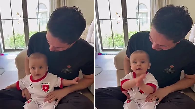 الأمير الحسين يدعم المنتخب الأردني في تصفيات المونديال بفيديو خاص لابنته إيمان.. فيديو