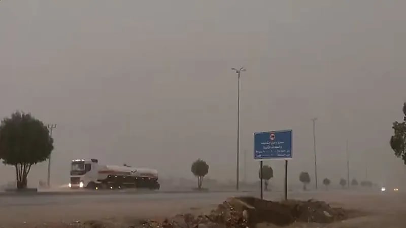 أمطار رعدية على محافظة بارق..فيديو