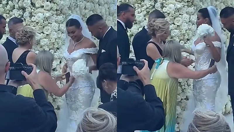 زوج الدكتورة يومي يثير الجدل بانفعاله على والدته أثناء تقديم الذهب بحفل الزفاف .. فيديو