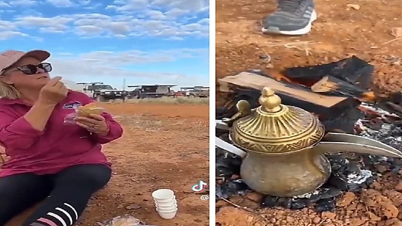 مواطن يقدم القهوة والكليجا السعوديه للاستراليين.. فيديو