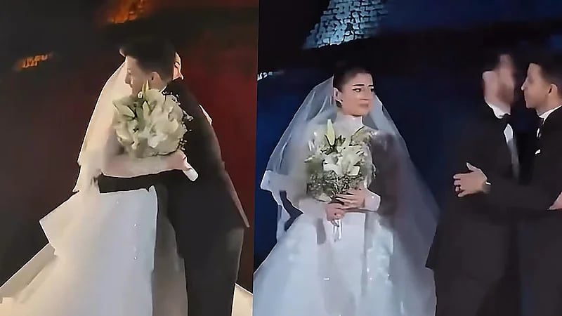 ليلى أحمد زاهر تذرف الدموع خلال تسليمها لزوجها هشام جمال.. فيديو