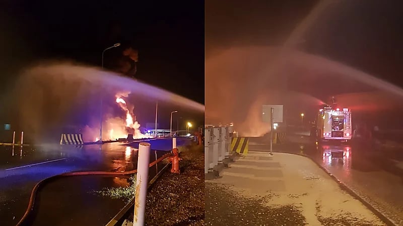 فيديو..اللحظات الأولى بعد استهداف الحوثي محطة تحلية المياه بالشقيق وأرامكو