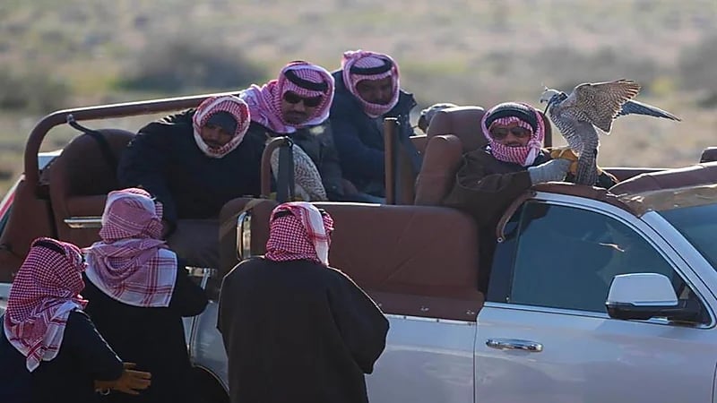 وزير الداخلية يعبر عن افتخاره بالبداوة بصورة من المقناص