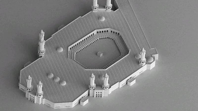 بالصور.. عرض أصغر مجسم ذهبي للمسجد الحرام في "إكسبو 2020 دبي"