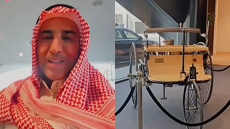فايز المالكي يوثق وجود أول سيارة مرسيدس بالعالم في الرياض .. فيديو