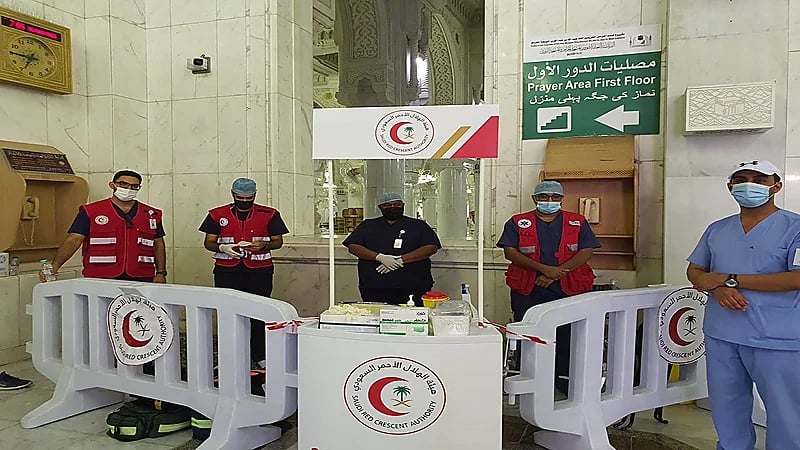 الهلال الأحمر يتأهب بـ 25 مركز إسعافي  لاستقبال الحجاج بالعاصمة المقدسة