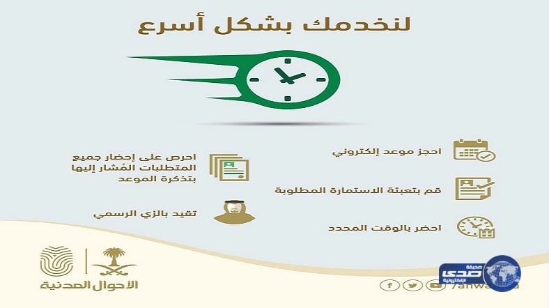 الحضور بالزي الرسمي .. شرط انجاز معاملاتك ب " الأحوال المدنية"