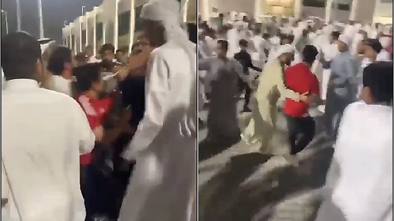 بالفيديو .. اشتباكات بالأيدي بين جماهير الشارقة وخورفكان