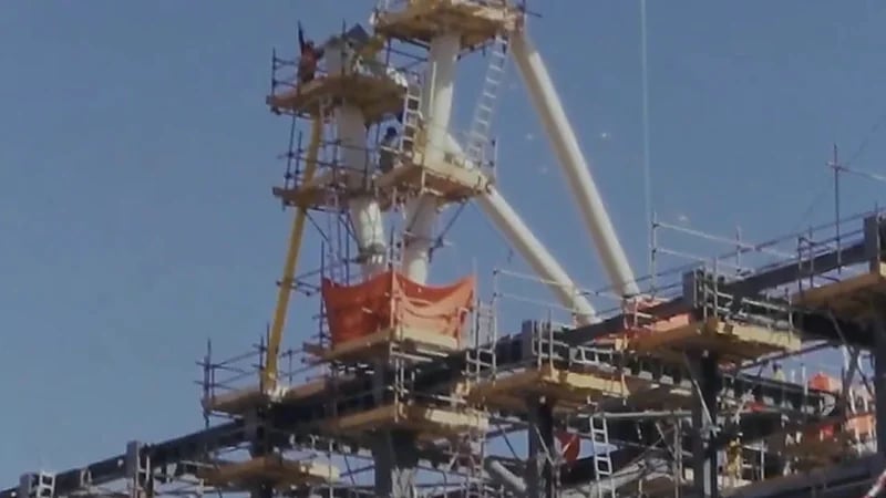 تطورات إنشائية في مشروع تروجينا استعدادًا للألعاب الآسيوية الشتوية 2029.. فيديو