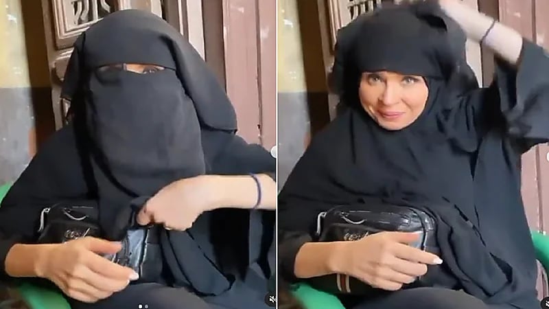 بالفيديو .. دينا ترتدي النقاب في أحدث ظهور لها