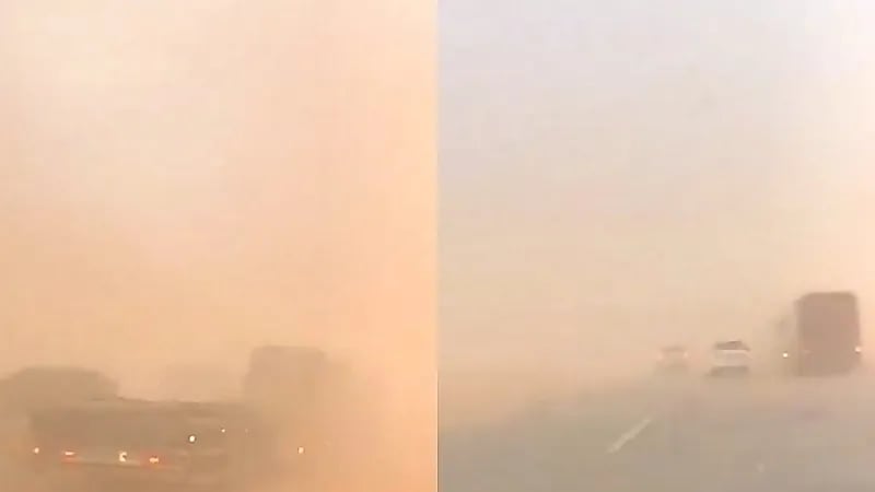 عاصفة رملية بين الغاط والقصيم عصر اليوم الإثنين  ..  فيديو