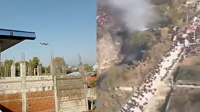 شاهد .. لحظة سقوط طائرة ركاب في نيبال