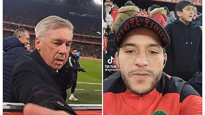 شاهد .. رد فعل مدرب ريال مدريد تجاه طلب مشجع الحصول على علكته