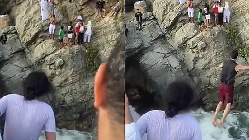 تحدي القفز من مرتفعات شاهقة في الباحة .. فيديو