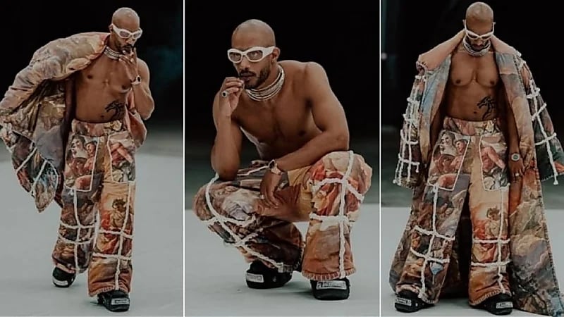 محمد رمضان في أحدث ظهور عاري الصدر بوشم على بطنه