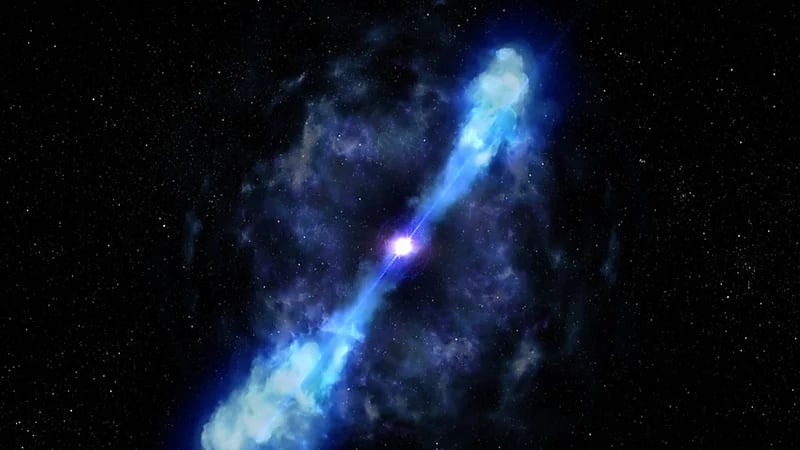 سطوع هائل في الفضاء نتيجة انفجار نجمي نيوترونين