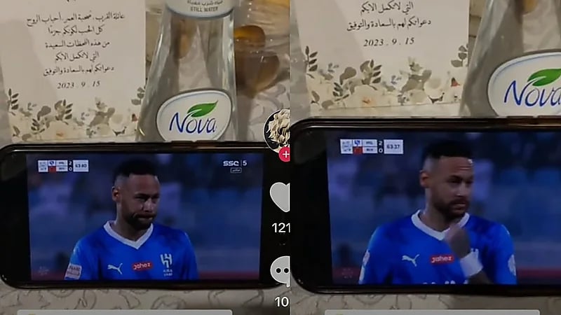 فتاة في عرس تترك الاحتفال لتتابع نيمار  ..  فيديو