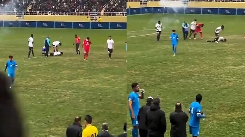 إصابة حارس القوة الجوية العراقي في أحداث شغب .. فيديو