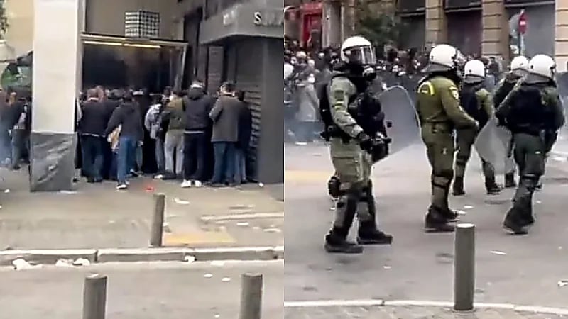 اشتباكات عنيفة في أثينا خلال احتجاجات الذكرى الثانية لحادث القطار المأساوي  ..  فيديو