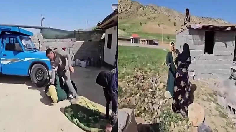 شجار بين زوجتين لرجل كردي يتحول لفوضى .. فيديو