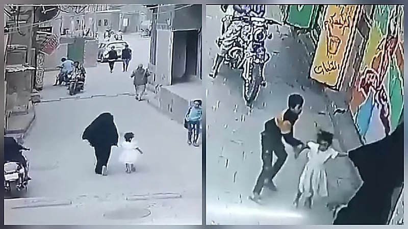 طفل ينقذ أخته من محاولة اختطاف في وضح النهار باليمن.. فيديو