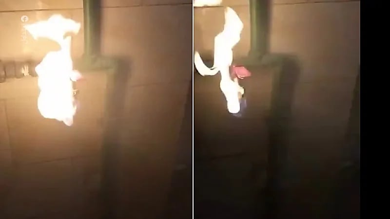 صنابير مياه تُخرج نارا في قرية مصرية .. فيديو