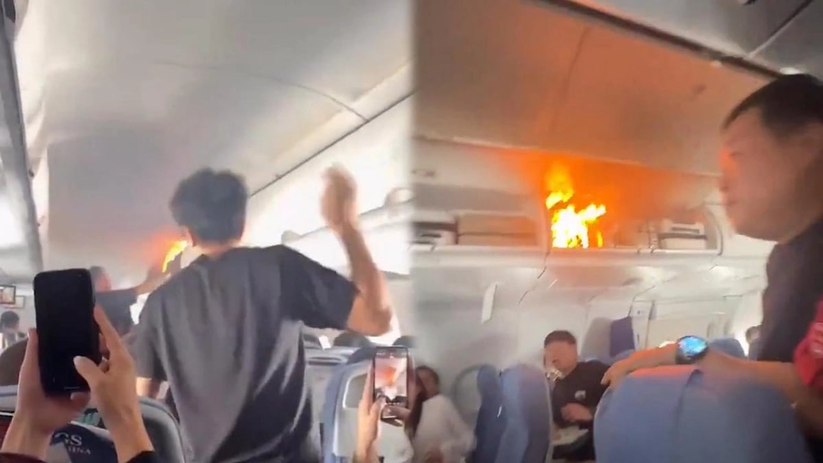 حريق يتسبب بهبوط اضطراري لطائرة طيران الصين..فيديو