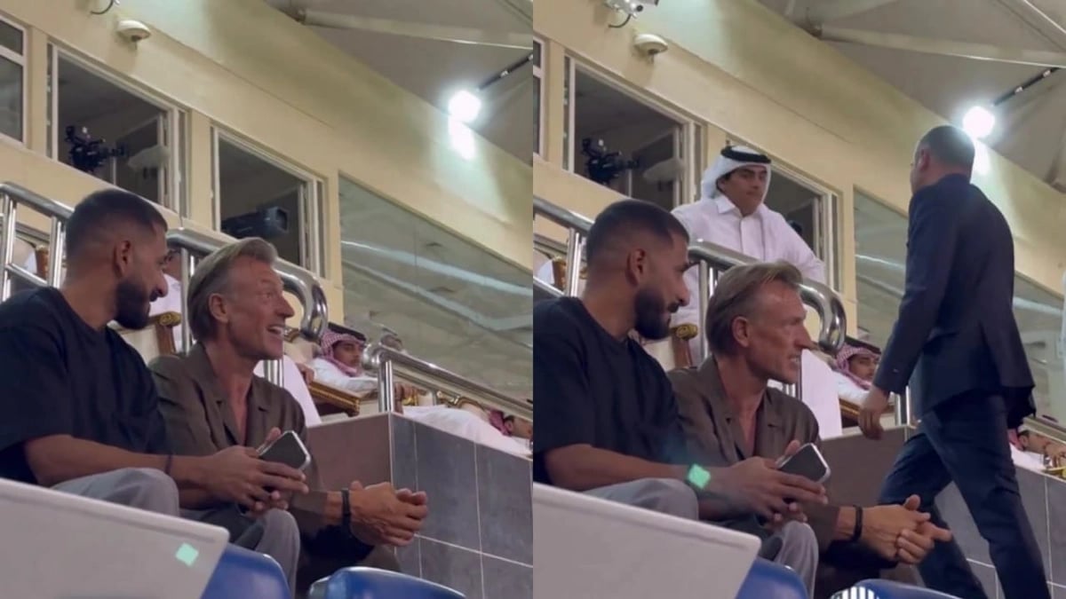 رينارد يحضر مباراة الهلال والغرافة .. فيديو