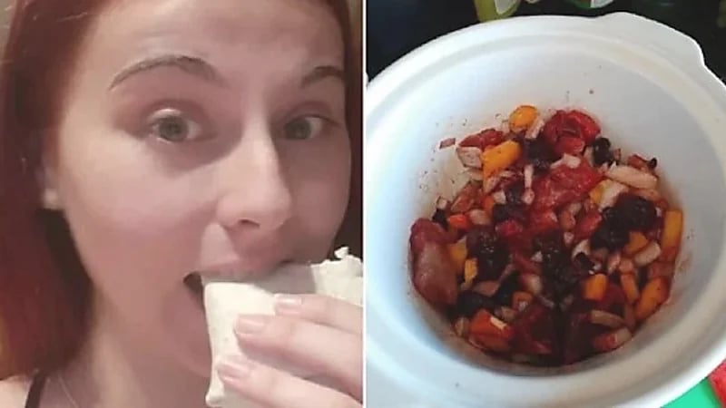 امرأة تتناول مشيمة جنينها بعد طهيها مع الفلفل الحار