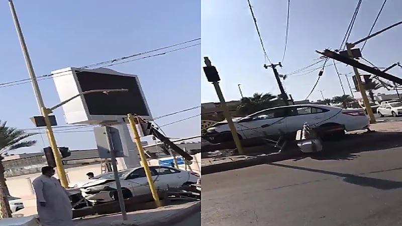 شاهد.. حادث لسيارة تقودها امرأة في القنفذة