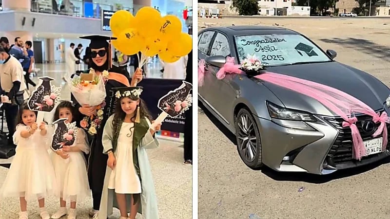 استقبال أسطوري في المطار لخريجة سعودية عادت من الابتعاث.. فيديو