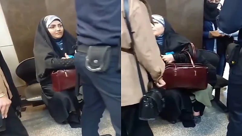 بالفيديو.. تعنت إيرانية ترتدي "الشادور" ومنعها لأخرى لا ترتديه من الجلوس بجوارها