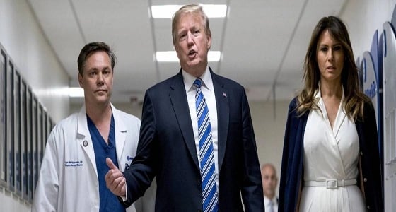 " ترامب " يزور مصابي مجزرة " المدرسة " في فلوريدا