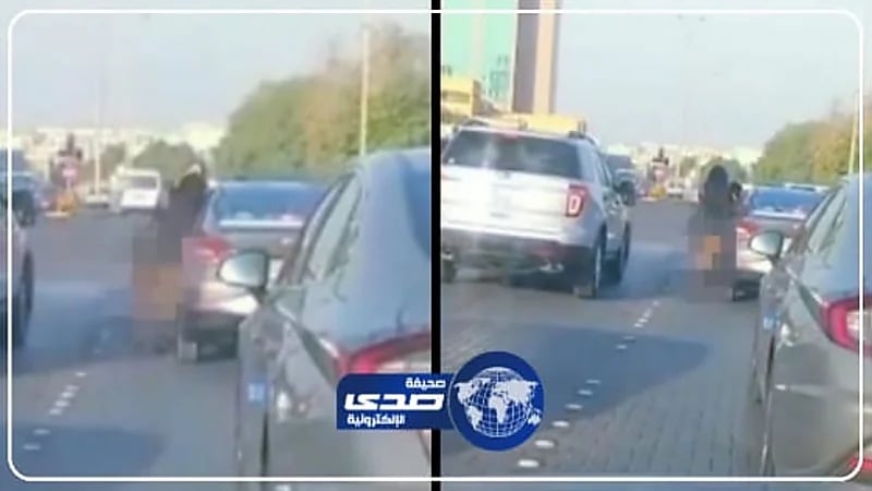 مشاجرة بين فتاة بملابس خادشة للحياء وشاب في وضح النهار