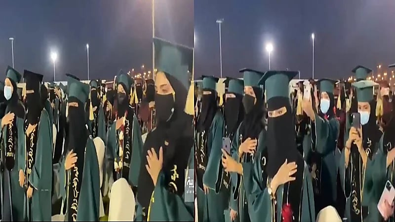 فيديو..طالبات كلية الطب بجامعة تبوك يؤدين القسم في حفل تخرجهن